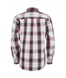 Chaps Ivory White Background Plaid Brown/Red L/S Shirt 